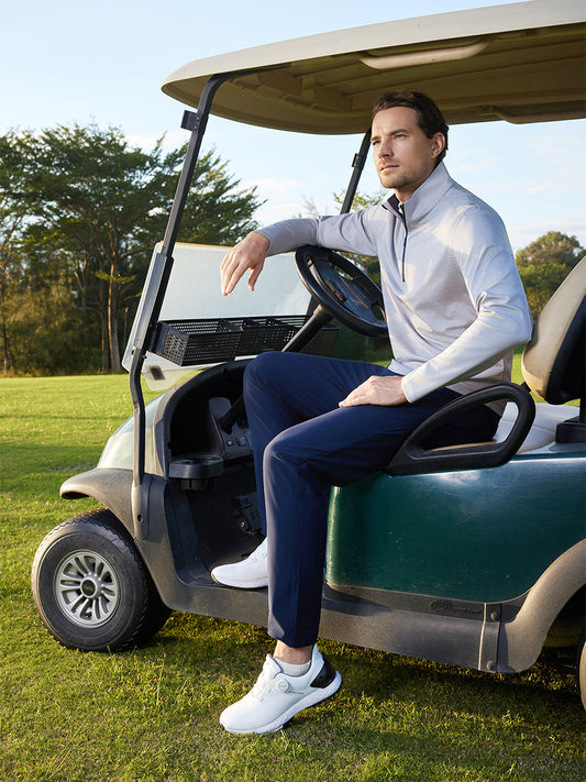 Men's Pinstripe Quarter Zip Pullover – view 1