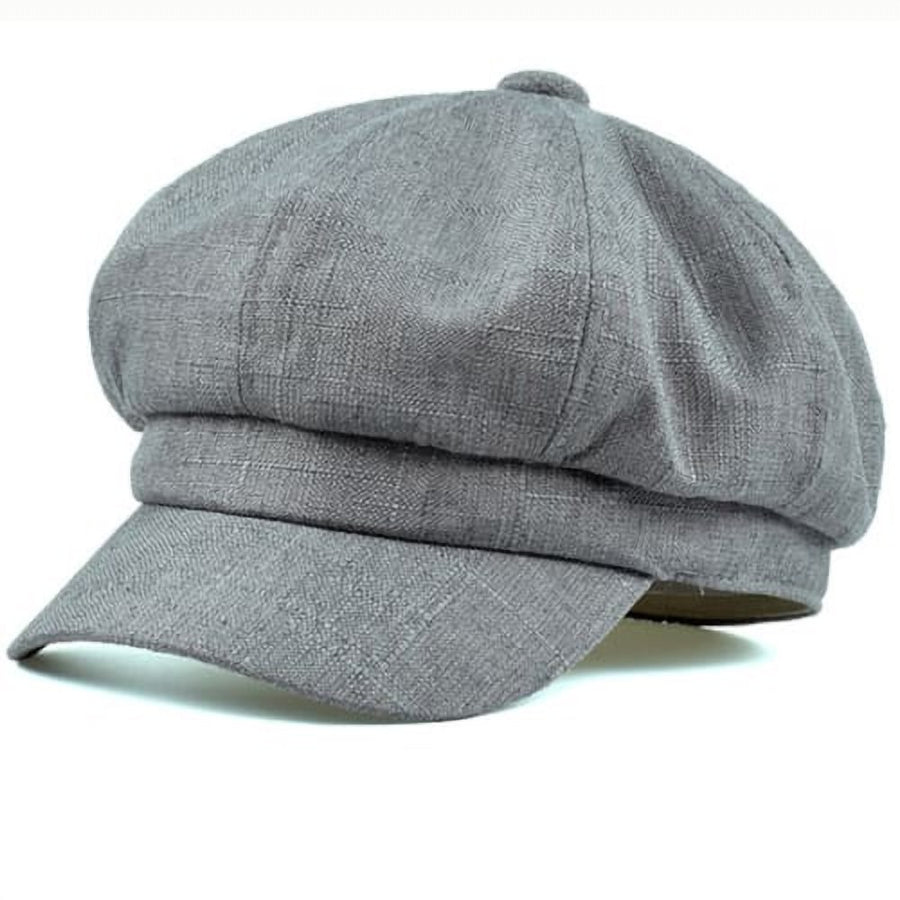 Genova Men's Plain Linen Newsboy Cap – 100% Linen, Breathable Summer Weight, 55–58 cm Fit