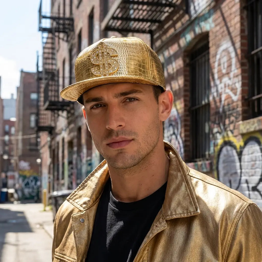 Golden Dollar Men's Snakeskin-Effect Snapback Baseball Cap – view 14