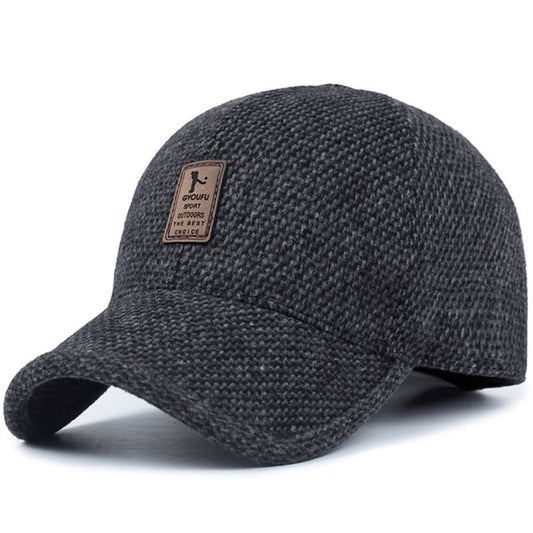 Men's Cotton Golf Baseball Cap with Folding Earflaps – view 1