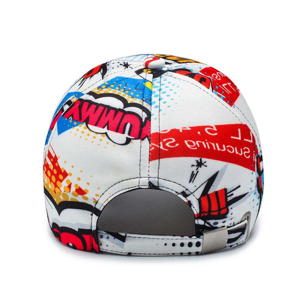 Graffiti Men's Cotton Baseball Cap in White – view 4