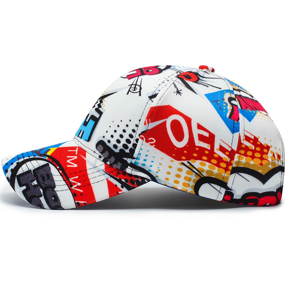Graffiti Men's Cotton Baseball Cap in White – view 3