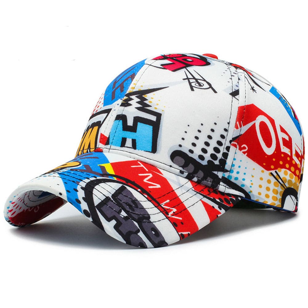 Graffiti Men's Cotton Baseball Cap in White – view 1