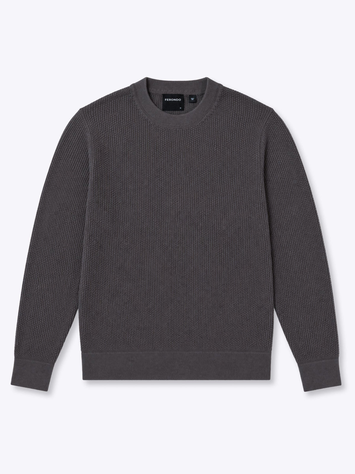 Palisade Men's Textured Knit Crew Neck Jumper in Steel – view 6
