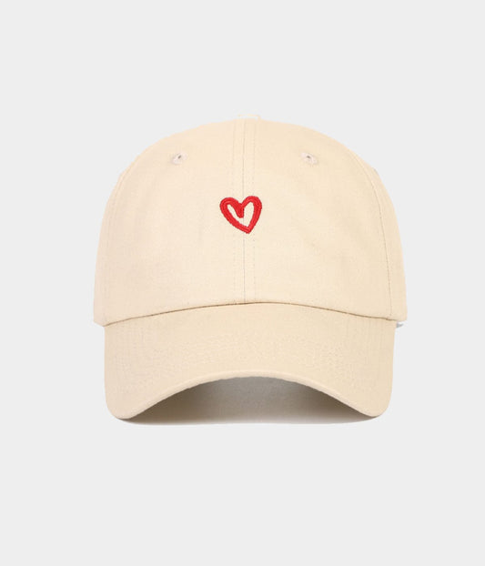 Drawn Heart Men's Embroidered Cotton Baseball Cap – view 1