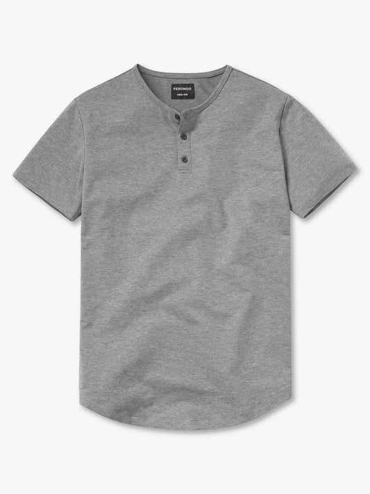 Men's Henley T-Shirt in Heather Grey – view 1