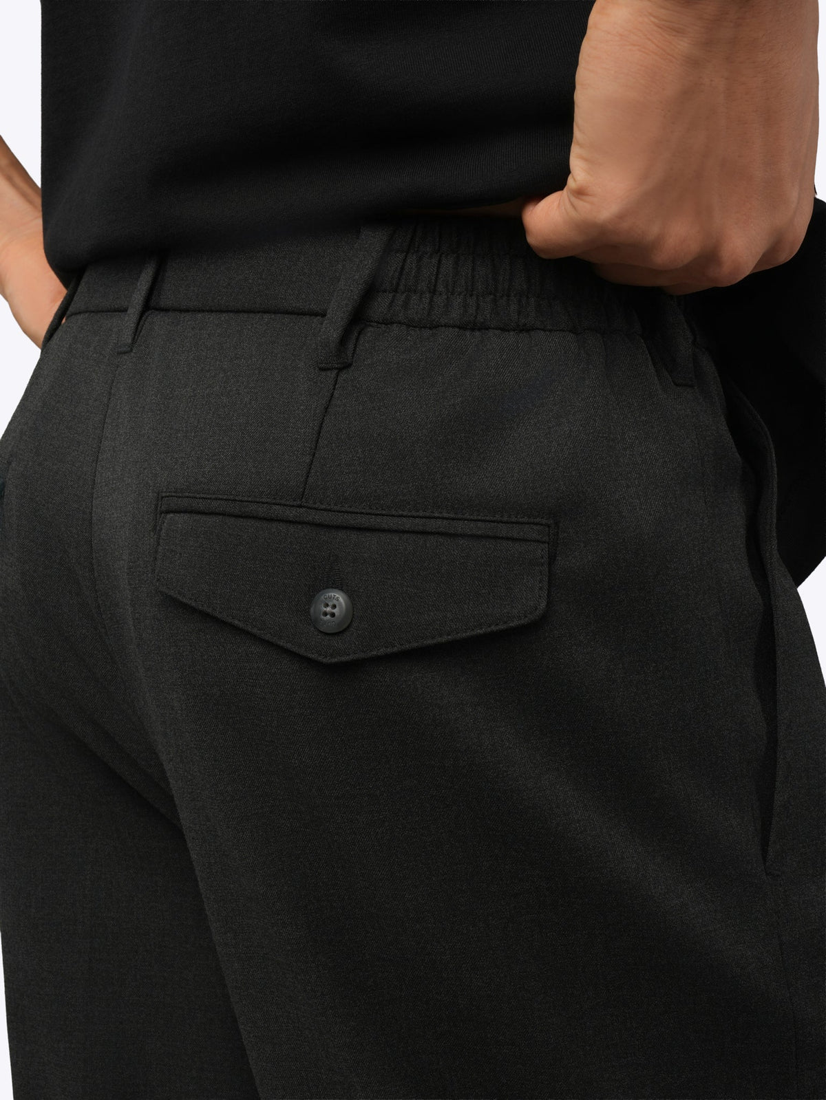 Men's Pleated Relaxed Wide-Leg Trousers – Soft Stretch Woven Fabric, Elevated Drape | Heather Charcoal