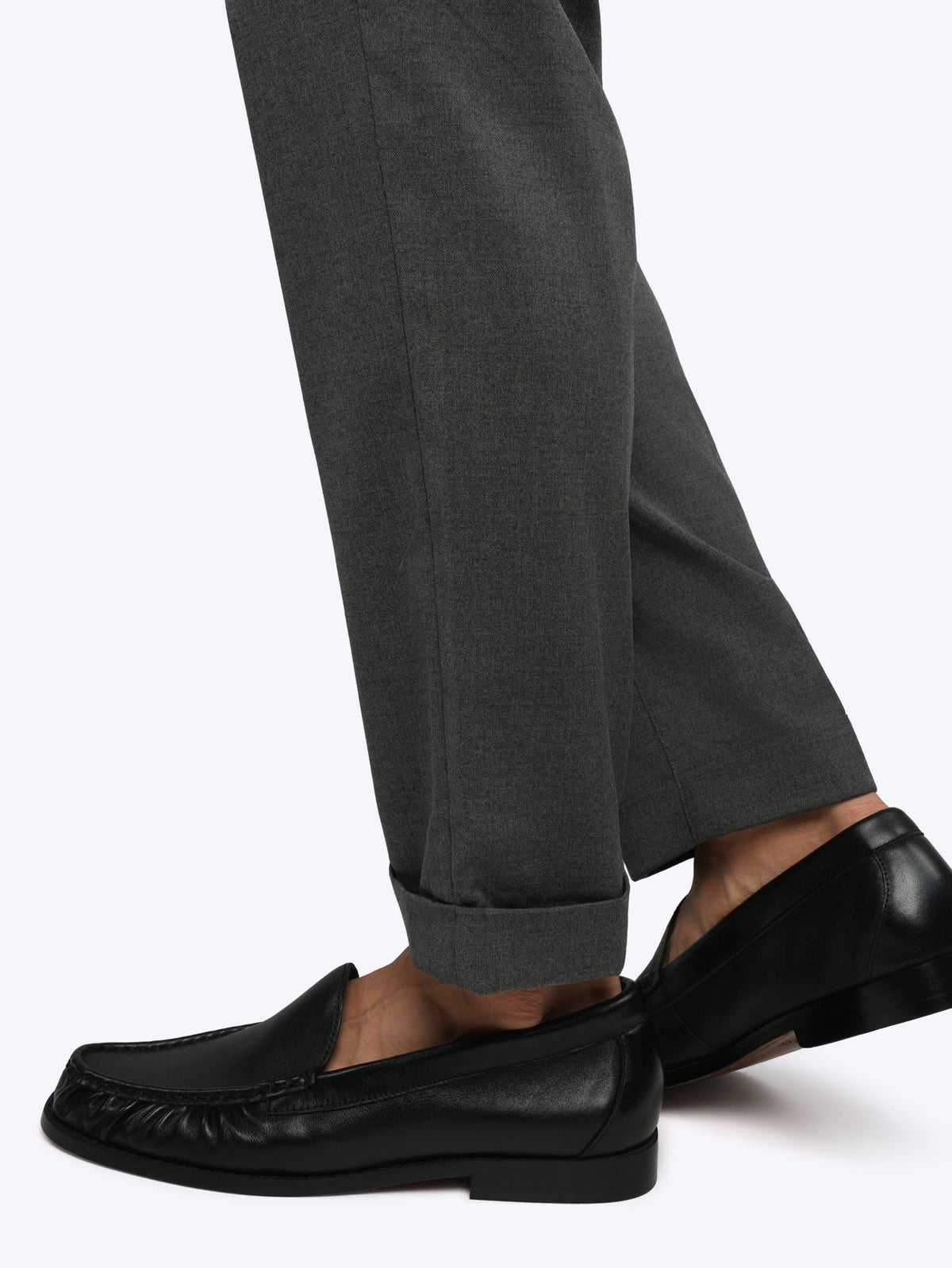 Men's Drawstring Chino Trousers in Heather Grey – view 7
