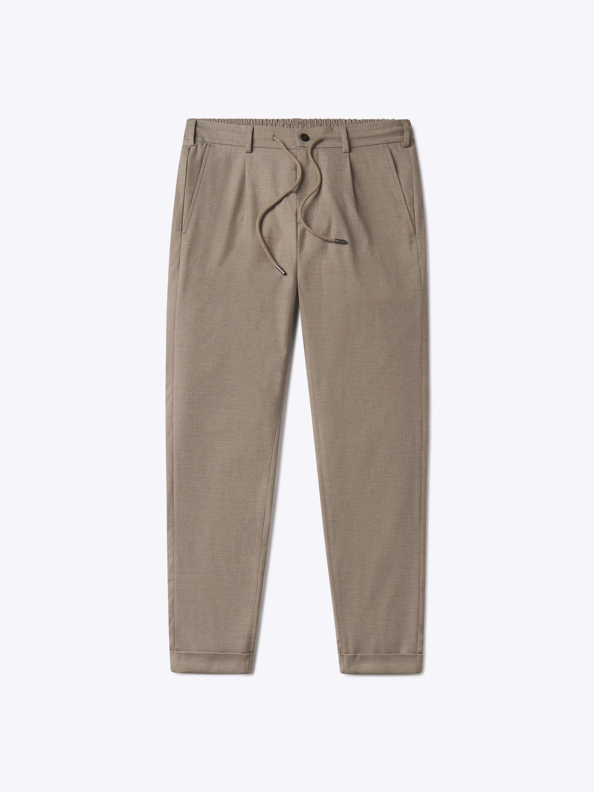 Men's Drawstring Chino Trousers in Heather Tobacco – view 7