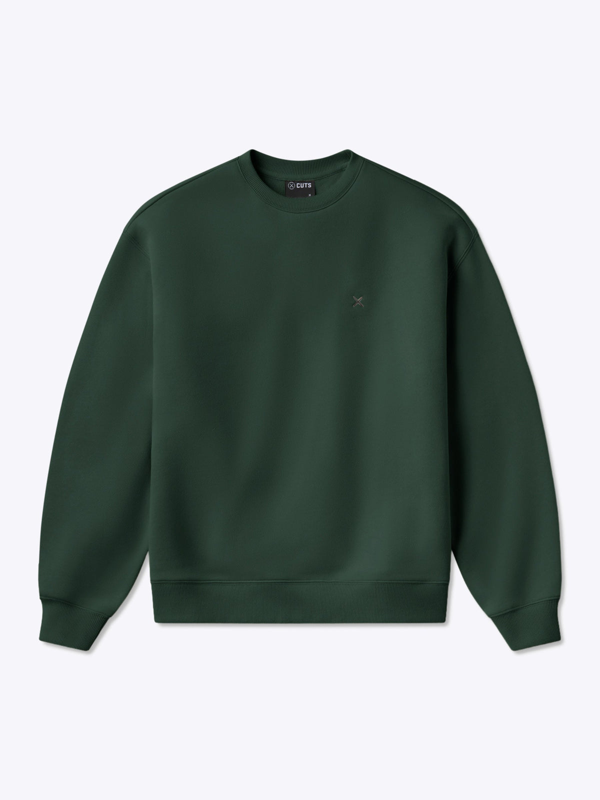 Men's Heavyweight Brushed Fleece Pullover in Hunter Green – view 1