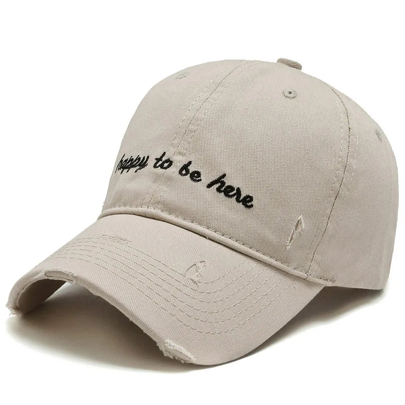 Happy To Be Here Men's Embroidered Cotton Baseball Cap – view 2
