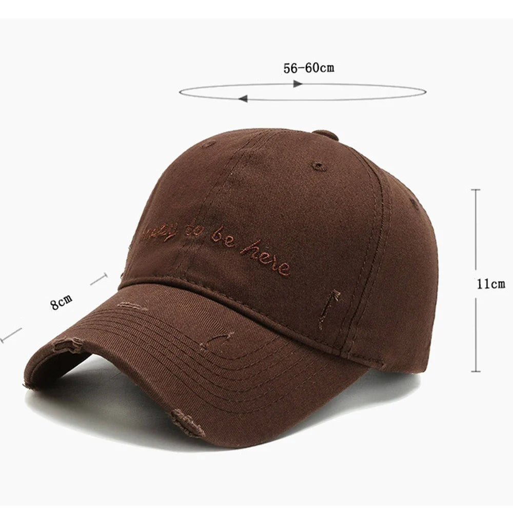 Happy To Be Here Men's Embroidered Cotton Baseball Cap – view 13