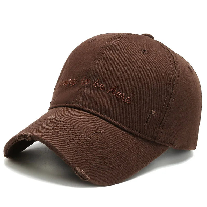 Happy To Be Here Men's Embroidered Cotton Baseball Cap – view 8