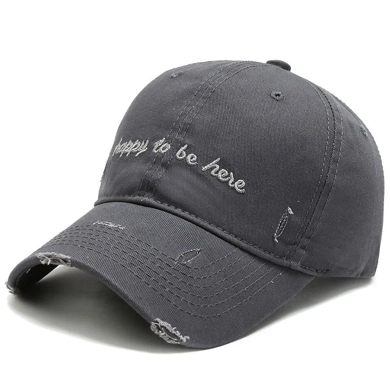 Happy To Be Here Men's Embroidered Cotton Baseball Cap – view 1