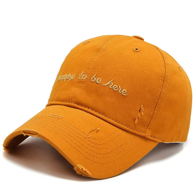 Happy To Be Here Men's Embroidered Cotton Baseball Cap – view 6