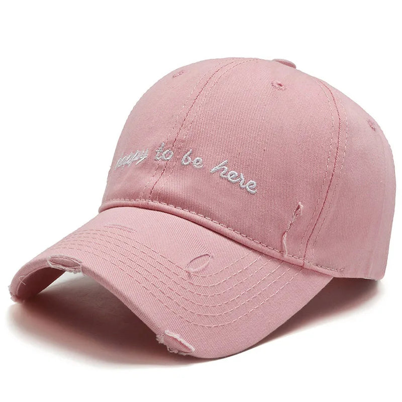 Happy To Be Here Men's Embroidered Cotton Baseball Cap – view 5
