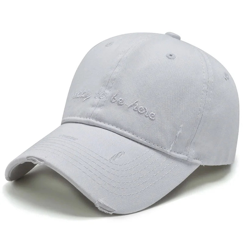 Happy To Be Here Men's Embroidered Cotton Baseball Cap – view 4