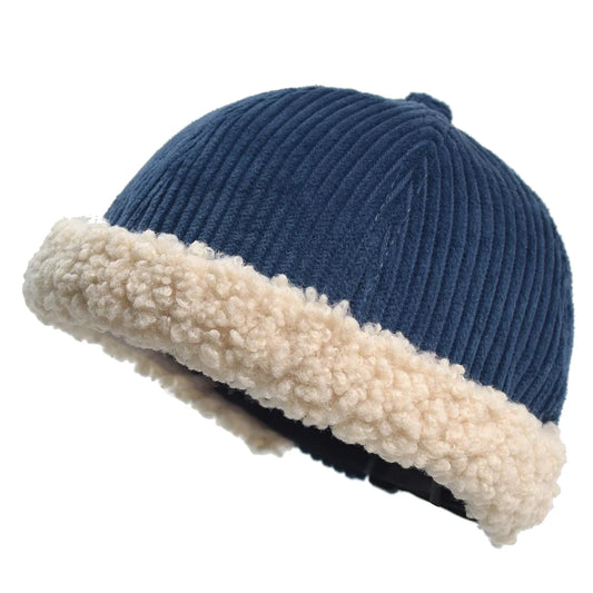 Himalayan Men's Winter Corduroy Docker Cap – Cotton Corduroy, Furry Cover, Adjustable 54–61 cm Fit