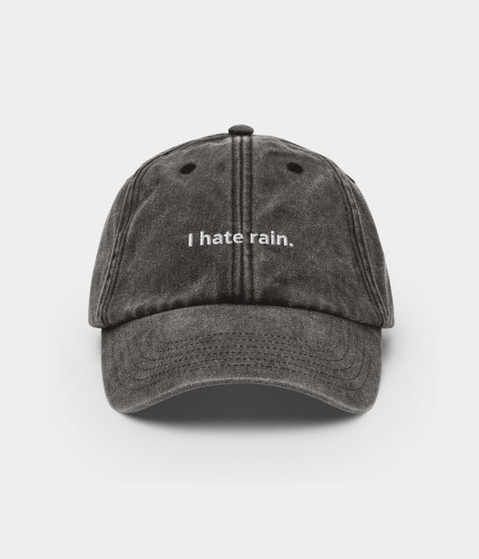 I Hate Rain Men's Washed Cotton Baseball Cap – view 1