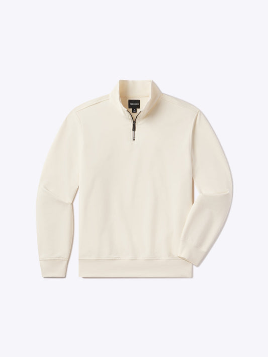 Men's French Terry Quarter Zip Sweatshirt in Ivory – view 1