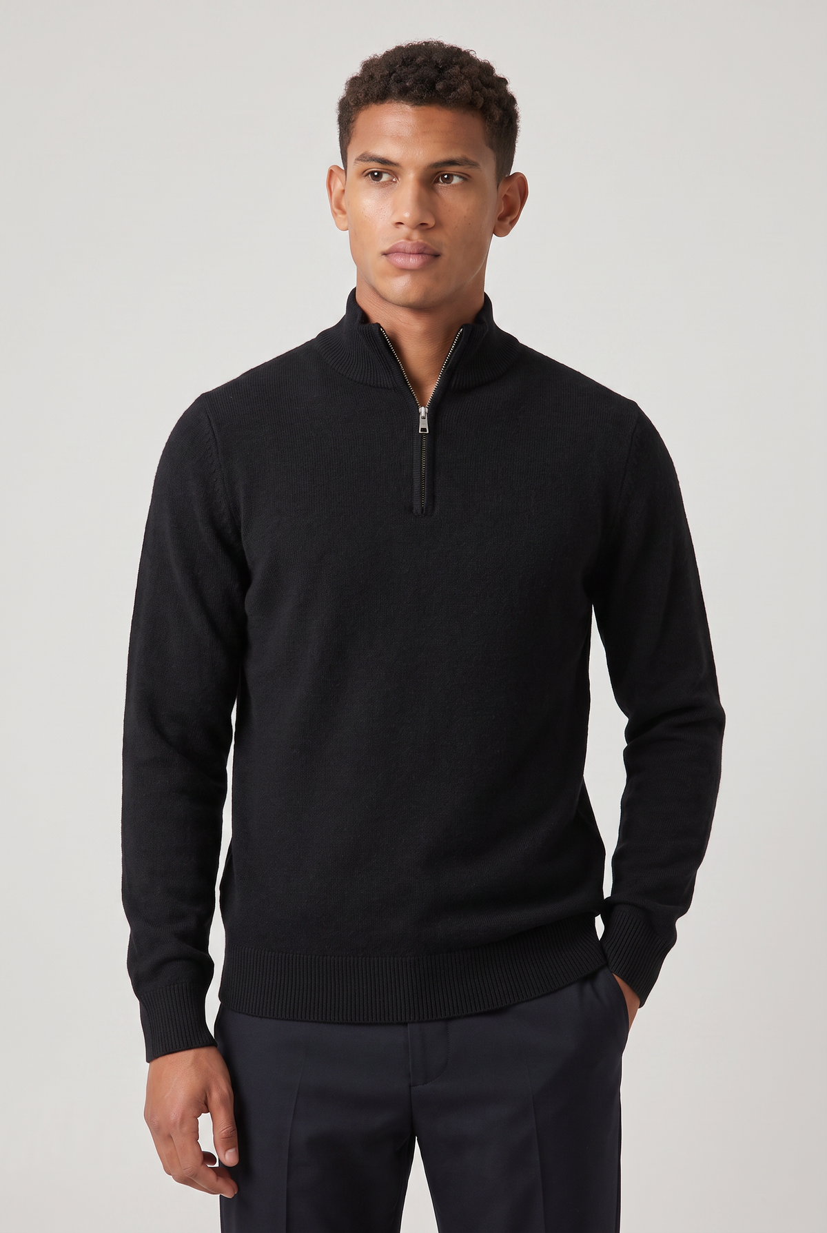 Men's Zip Up Funnel Neck Jumper – view 7