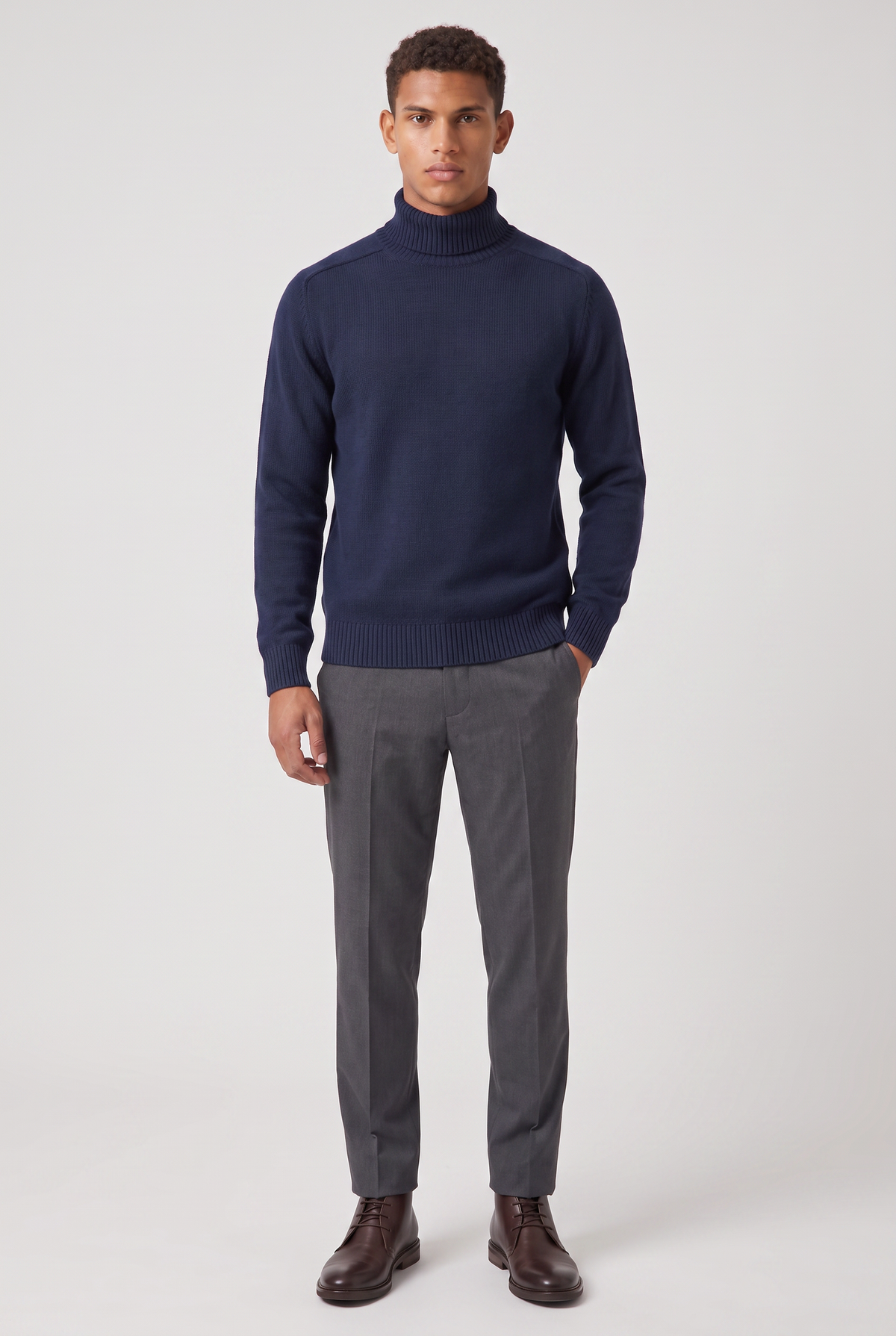 Men's Slim Fit Roll Neck Jumper – view 2
