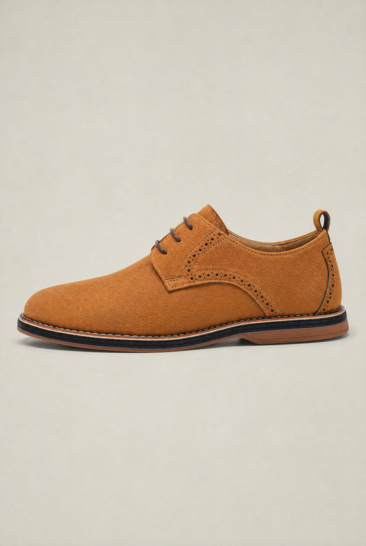 Men's Suede-Look Brogue Derby Shoes – view 1