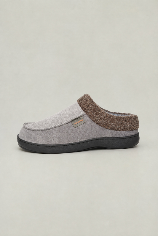 Men's Fleece-Lined Suede-Look Slippers – view 1