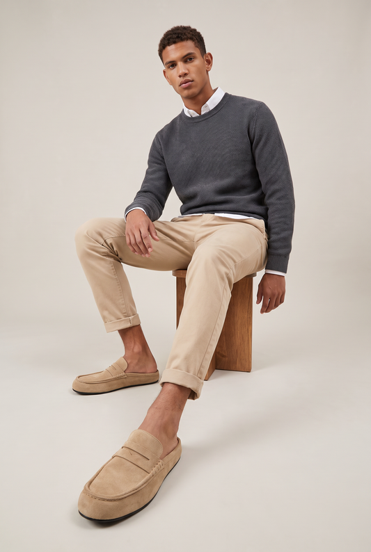Men's Suede-Look Backless Loafers – view 2
