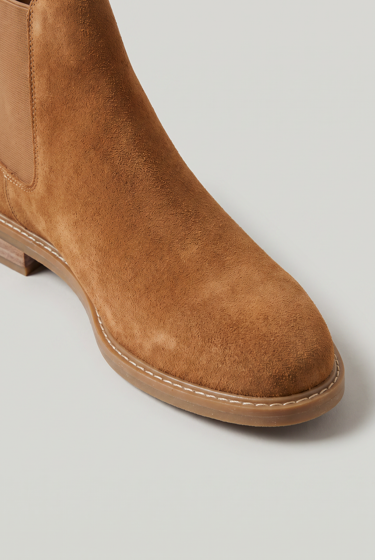 Men's Suede-Look Leather Chelsea Boots – Elasticated Side Panels, Rear Pull Tab, Round Toe, Rubber Sole – view 3