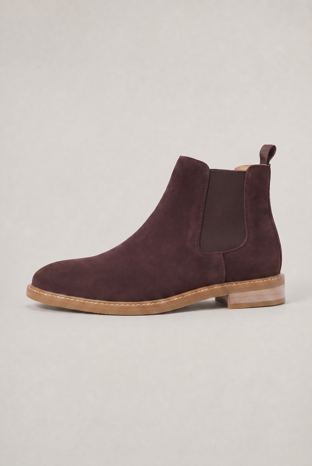 Men's Suede-Look Leather Chelsea Boots – Elasticated Side Panels, Rear Pull Tab, Round Toe, Rubber Sole
