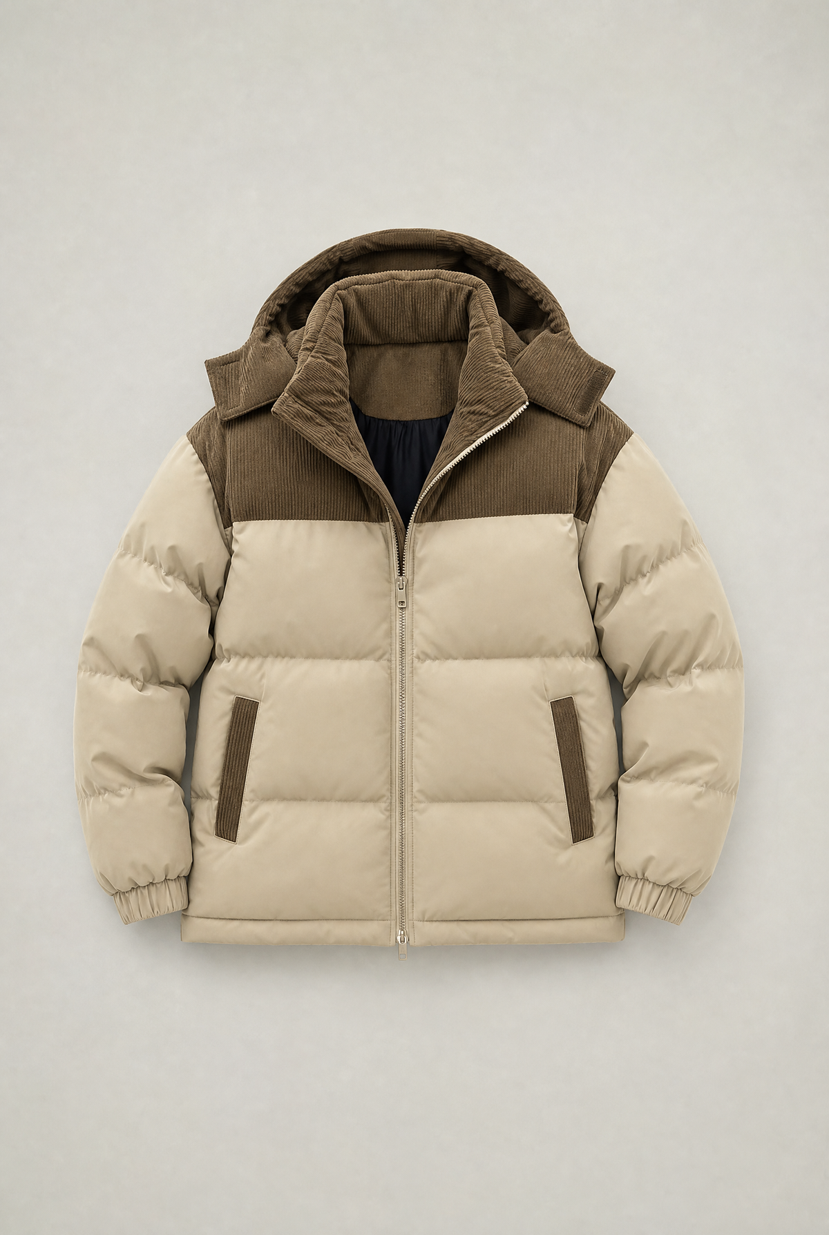 Men's Hooded Cord Puffer Jacket – view 1