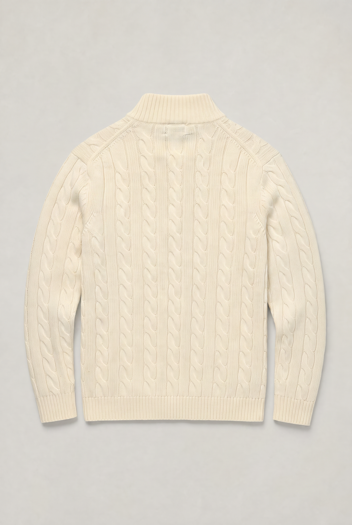 Men's Cable Knit Quarter Zip Jumper – Cotton Cable Knit, Slim Fit, Long Sleeves for Autumn Layering