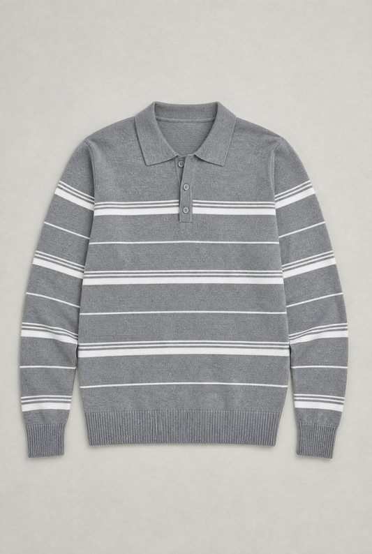Men's Striped Knit Rugby Jumper – view 1