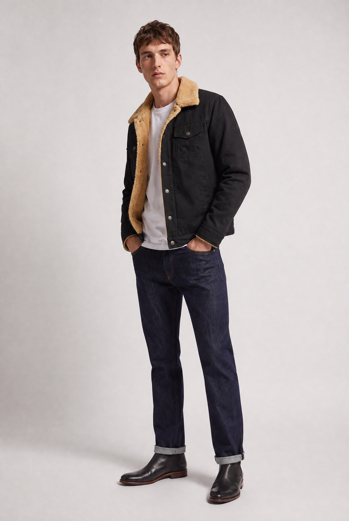 Men's Sherpa Collar Fleece-Lined Jacket – view 4