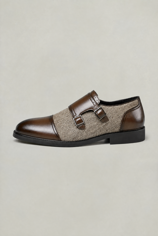 Men's Herringbone Double Monk Strap Shoes – view 1