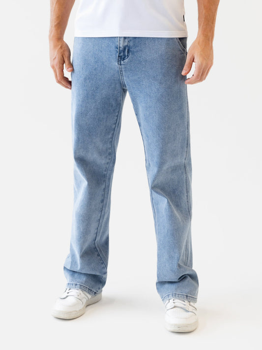 Vol.17 Straight Leg Jeans - Washed Blue by SATRI & CO. – product view 1