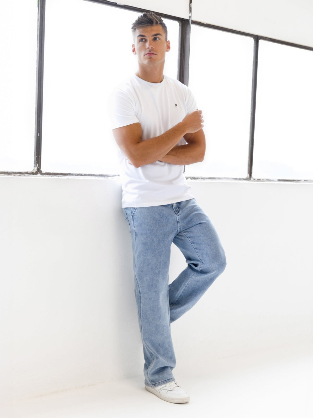 Vol.17 Straight Leg Jeans - Washed Blue by SATRI & CO. – product view 4