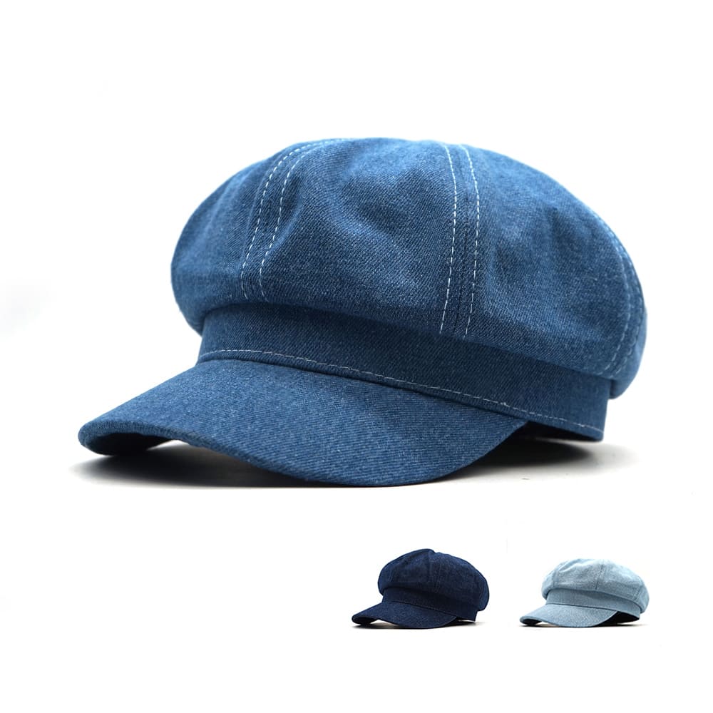 Men's Blue Denim Newsboy Cap – view 2