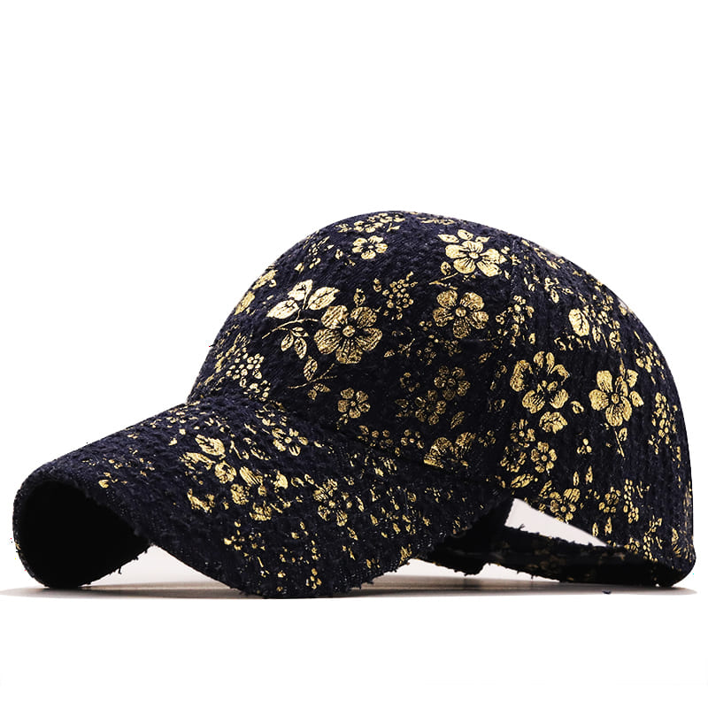 Men's Golden Floral Cotton Baseball Cap – view 1
