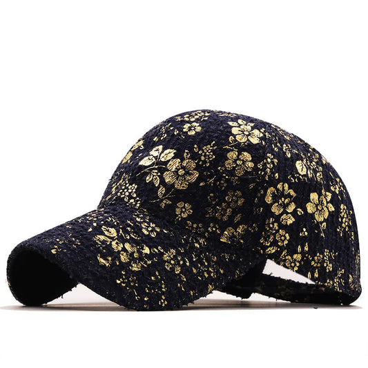 Men's Golden Floral Cotton Baseball Cap – view 1