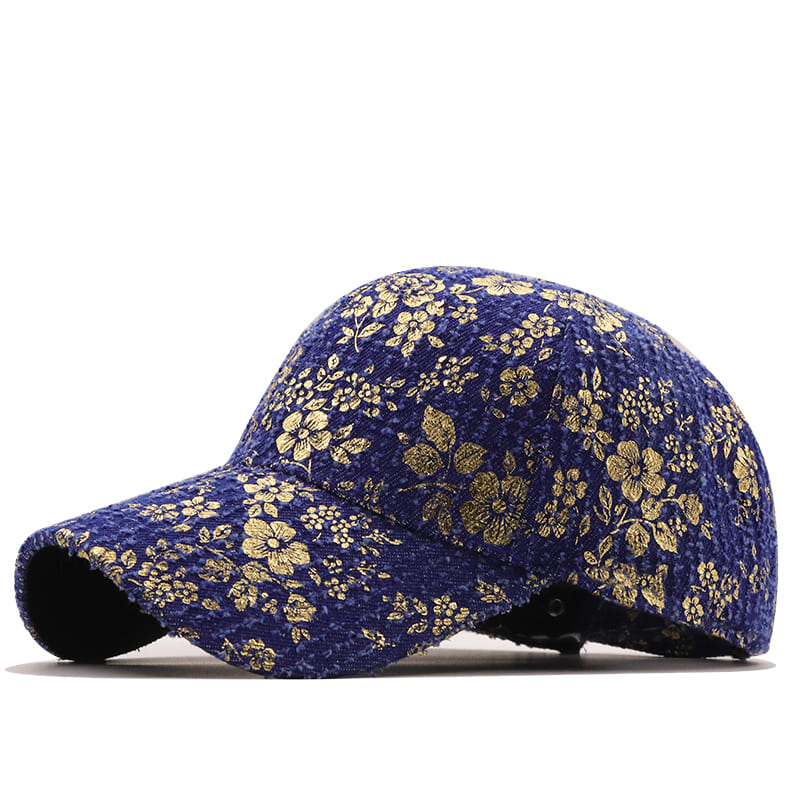 Men's Golden Floral Cotton Baseball Cap – view 4