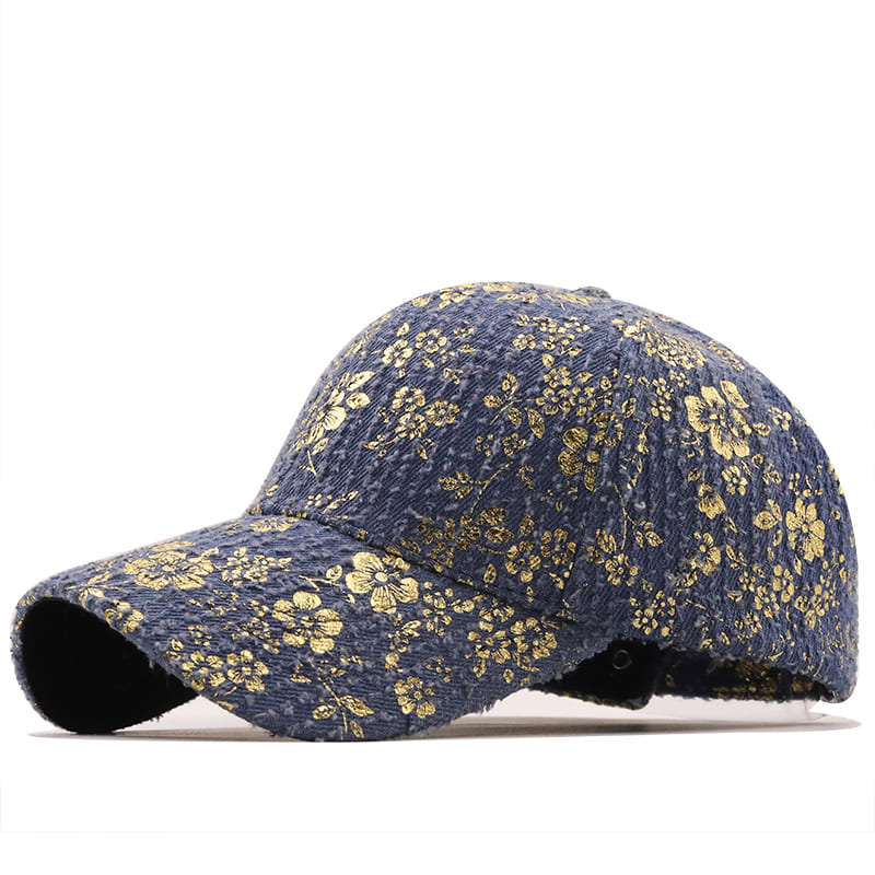 Men's Golden Floral Cotton Baseball Cap – view 3