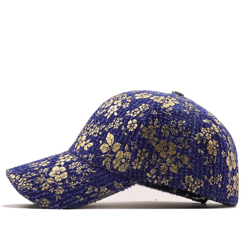 Men's Golden Floral Cotton Baseball Cap – view 6