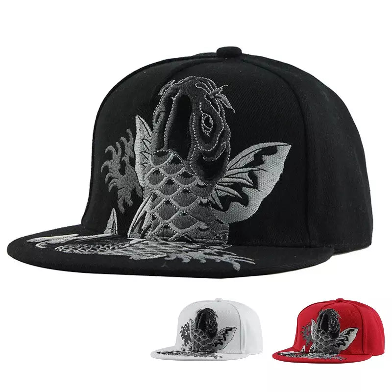Japanese Koi Men's Cotton Snapback Baseball Cap – view 2