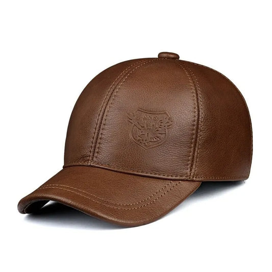 Men's Cowhide Leather Earflap Baseball Cap – view 2