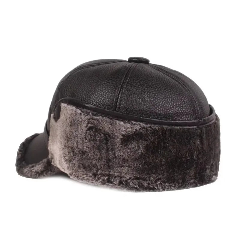 Kazan Men's Faux Leather Winter Baseball Cap – view 4