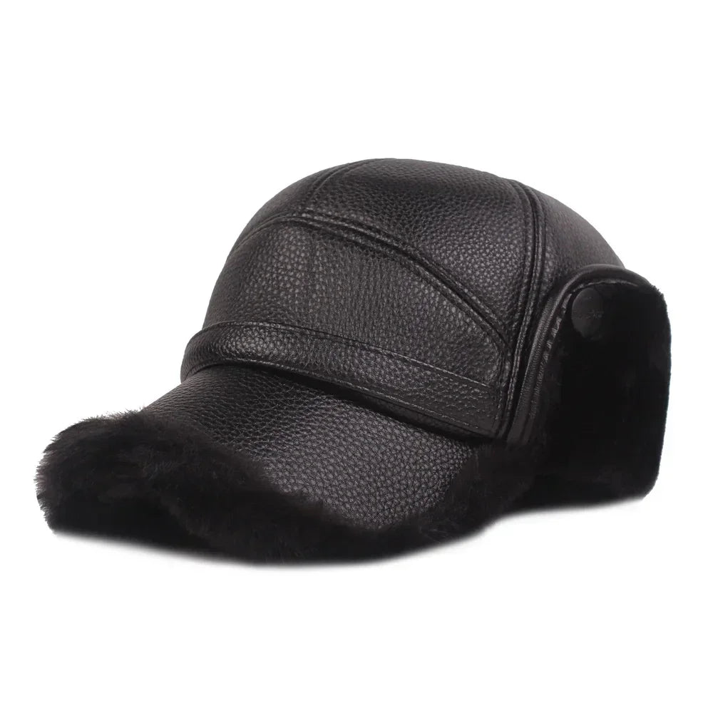 Kazan Men's Faux Leather Winter Baseball Cap – view 2
