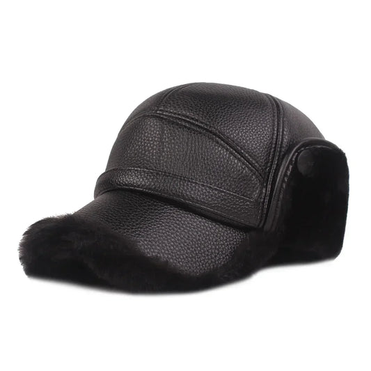 Kazan Men's Faux Leather Winter Baseball Cap – view 2
