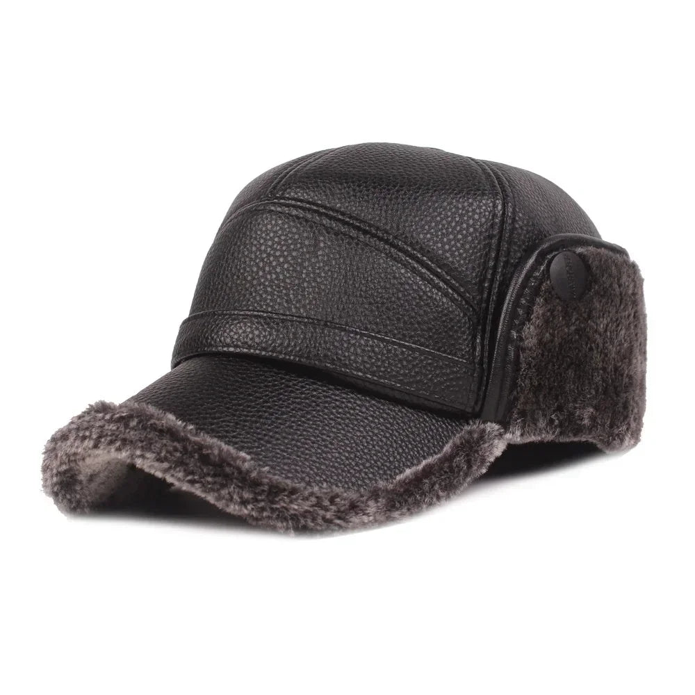 Kazan Men's Faux Leather Winter Baseball Cap – view 1